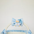 Carica l'immagine nel visualizzatore della galleria, Cesta-nascita-manico-maschietto-velluto-azzurro2