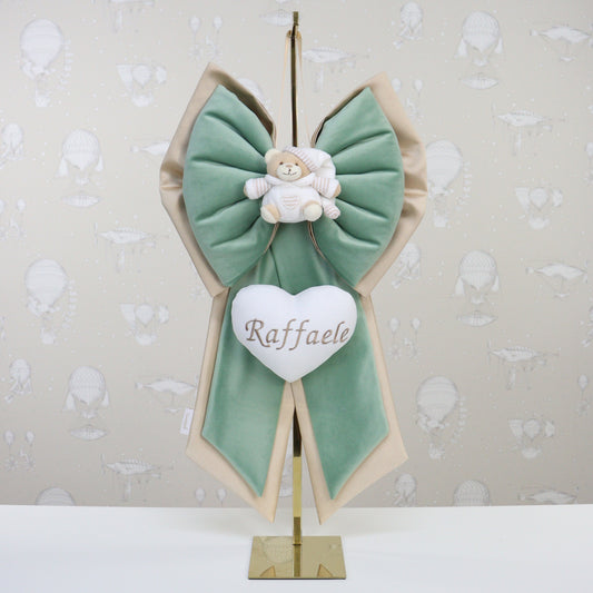 Fiocco nascita CLASSIC bimbo 1 cuore