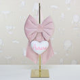 Carica l'immagine nel visualizzatore della galleria, Fiocco nascita CULLA velluto cipria