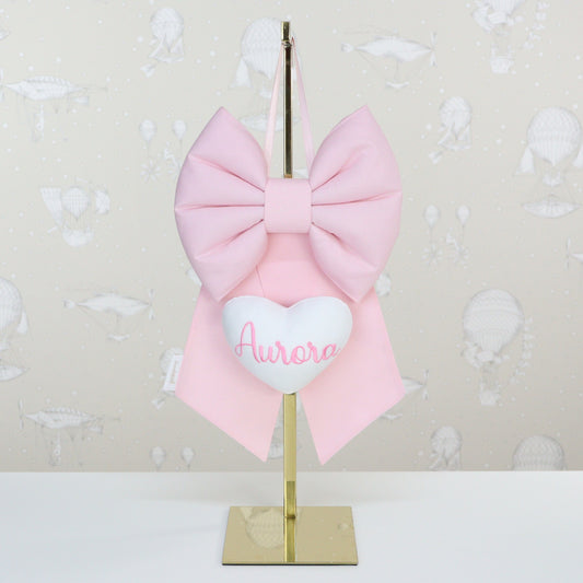 Fiocco nascita CULLA cotone rosa