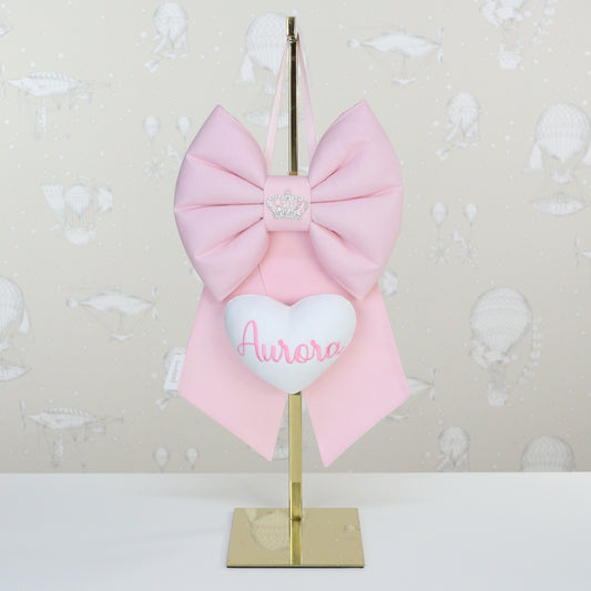 Fiocco nascita CULLA cotone rosa