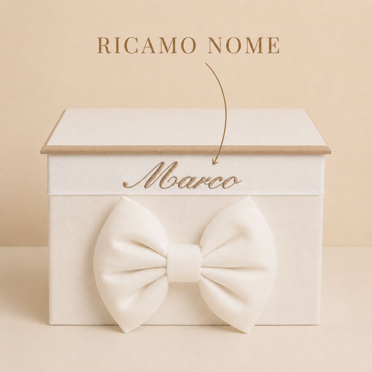 Cesto nascita - Porta bomboniere - Bauletto - Raso Oro - Velluto Celeste
