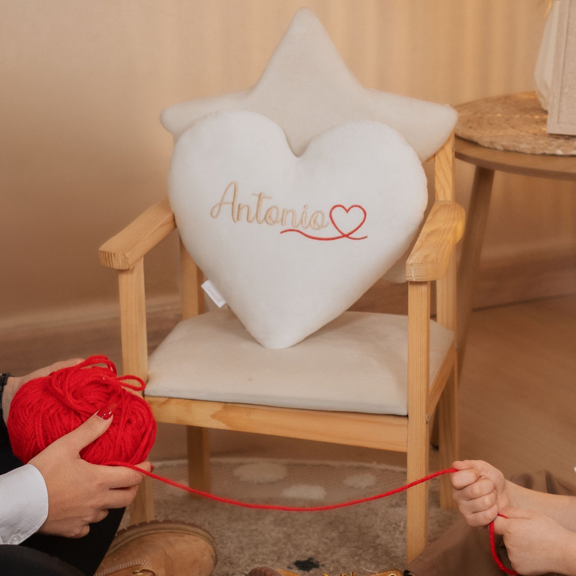 Cuscino Cuore Filo Rosso