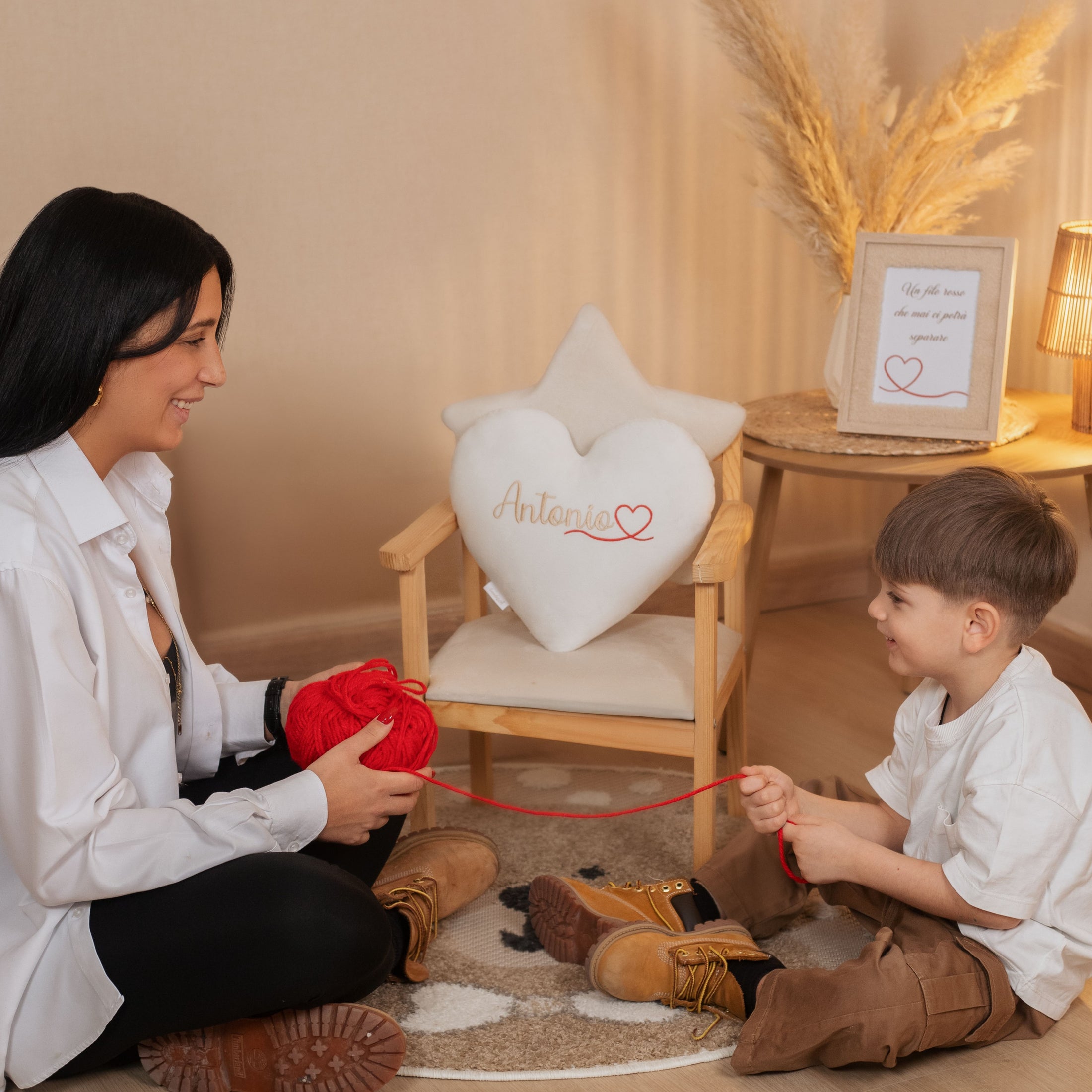 Cuscino Cuore Filo Rosso