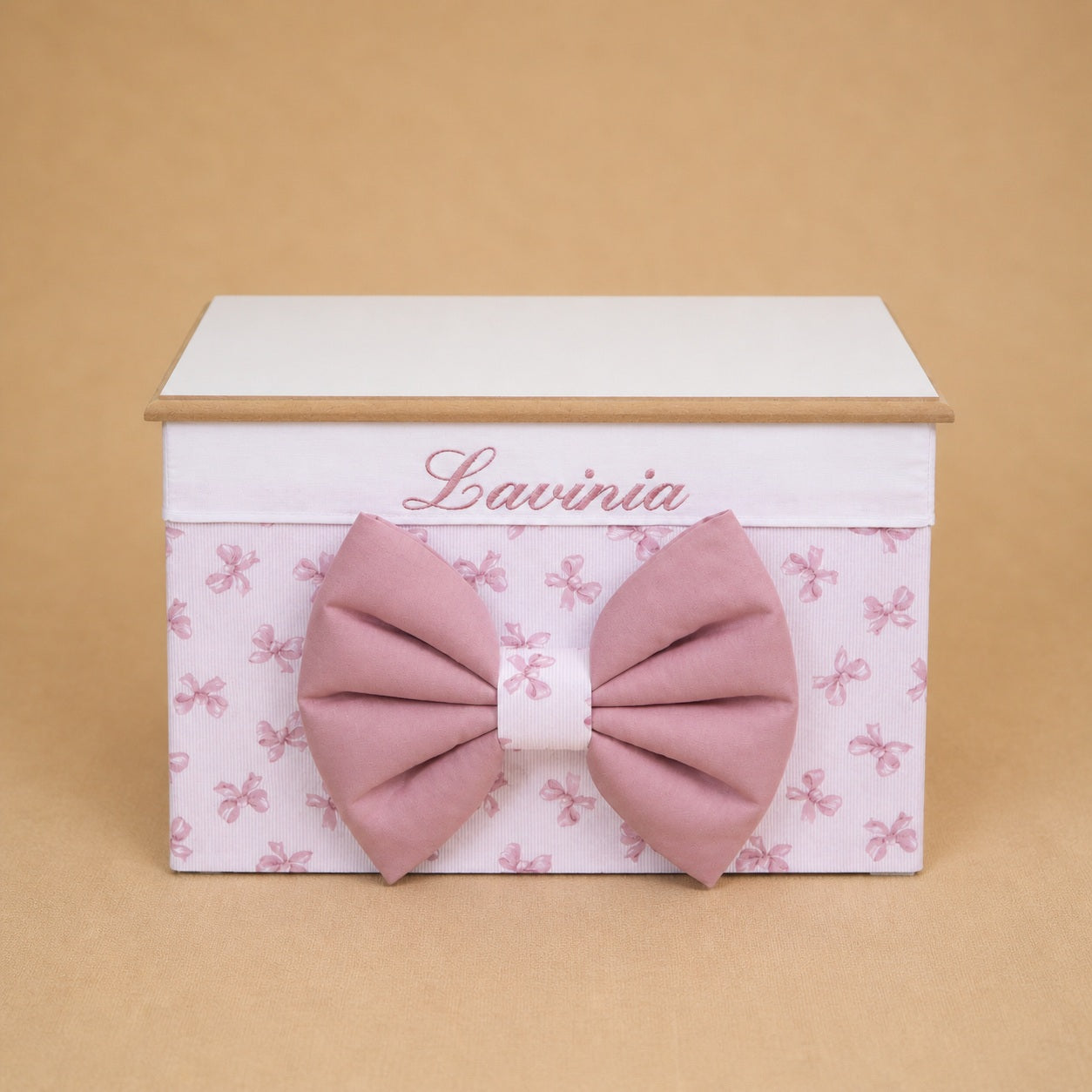Cesto nascita - Porta bomboniere - Bauletto - Fiocchetti rosa